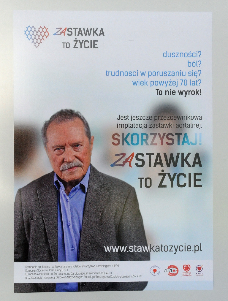 «Zastawka to Życie», целью которого является повышение осведомленности общественности о лечении стеноза аортального клапана с использованием метода TAVI - процедуры, доступ к которой в Польше, как показано, очень ограничен